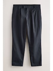 Navy Regular Tapered Fit Smart Cotton Chinos with Elasticated Back and Stretch - Image 5 of 16