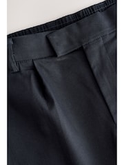 Navy Regular Tapered Fit Smart Cotton Chinos with Elasticated Back and Stretch - Image 6 of 16