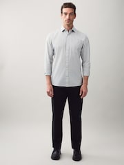 Negro - Pantalones chinos elegantes de corte cónico estándar en algodón con cintura elástica - Imagen 3 de 10