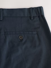 Navy Blue Slim Fit Smart Cotton Tencel Blend Chinos With Stretch - Image 4 of 5