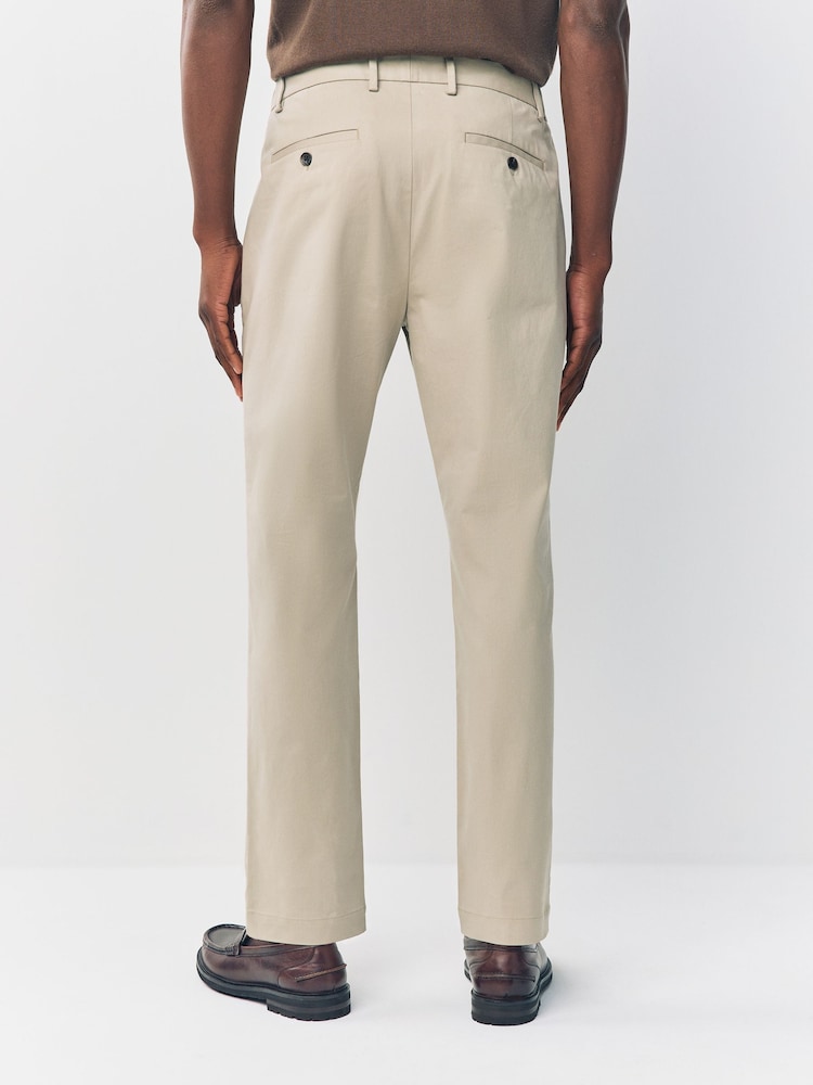 Stone Slim Fit Smart Cotton Tencel Blend Chinos With Stretch - Image 2 of 10