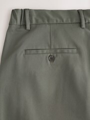 Sage Green Slim Fit Smart Cotton Tencel Blend Chinos With Stretch - Image 4 of 4