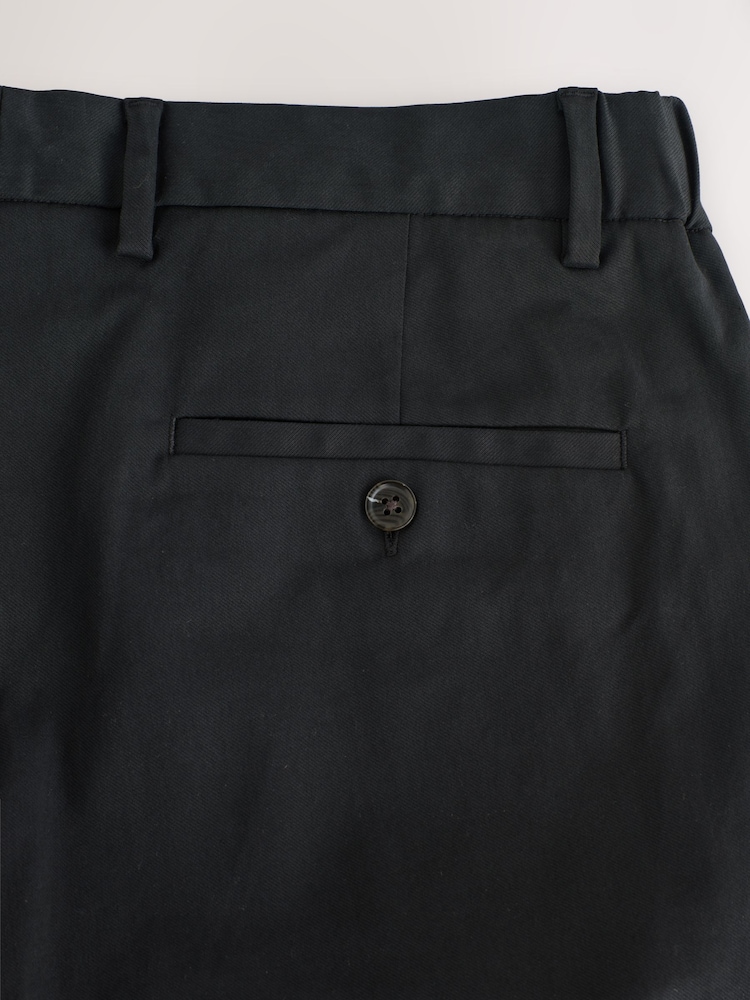 Black Slim Fit Smart Cotton Tencel Blend Chinos With Stretch - Image 5 of 5