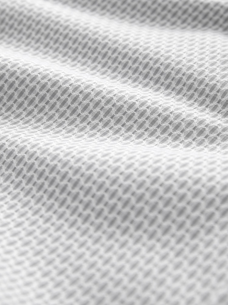 Grey Regular Fit Long Sleeve SIngle Cuff Cotton Rich Trimmed Textured Shirt - Image 8 of 8