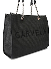 Carvela Cream Raffia Chain Tote Bag - Image 2 of 4