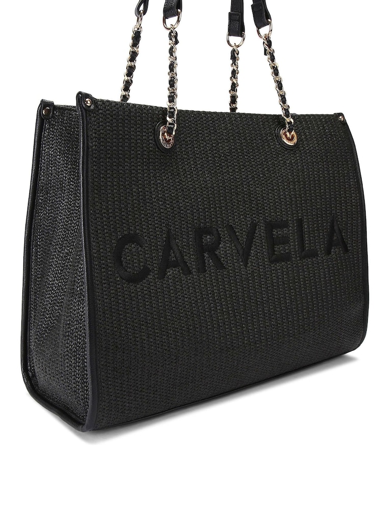 Carvela Cream Raffia Chain Tote Bag - Image 2 of 4
