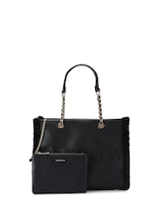 Carvela Frame Faux Fur Black Tote Bag - Image 1 of 4