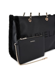Carvela Frame Faux Fur Black Tote Bag - Image 3 of 4