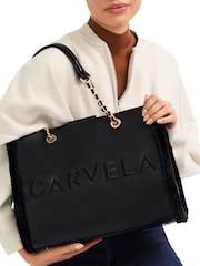 Carvela Frame Faux Fur Black Tote Bag - Image 4 of 4