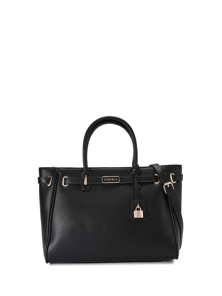 Preto - Carvela Bolsa cinto natural violeta Belted Tote - Imagem 2 de 5