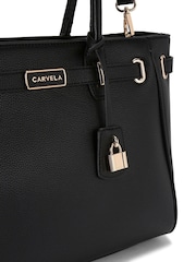Preto - Carvela Bolsa cinto natural violeta Belted Tote - Imagem 5 de 5