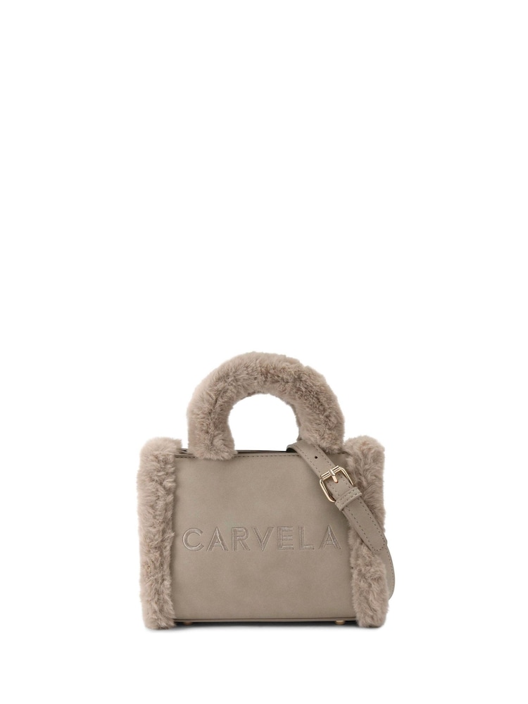Carvela Frame Micro Faux Fur Bag - Image 1 of 5