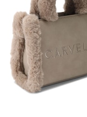 Carvela Frame Micro Faux Fur Bag - Image 4 of 5