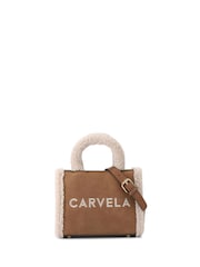 Carvela Frame Micro Faux Fur Black Bag - Image 1 of 5
