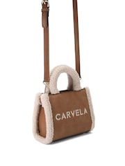 Carvela Frame Micro Faux Fur Black Bag - Image 2 of 5