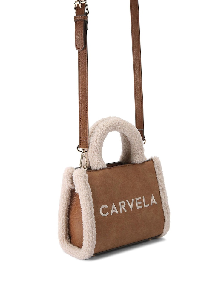 Carvela Frame Micro Faux Fur Black Bag - Image 2 of 5