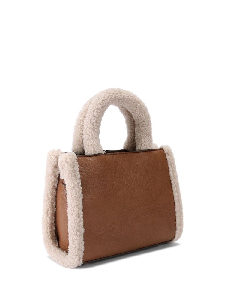 Carvela Frame Micro Faux Fur Black Bag - Image 3 of 5