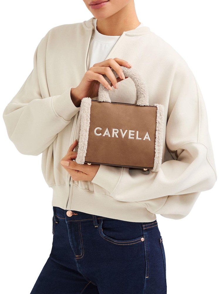 Carvela Frame Micro Faux Fur Black Bag - Image 5 of 5