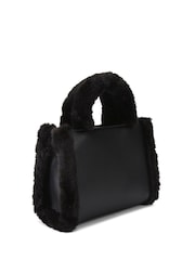 Carvela Frame Micro Faux Fur Black Bag - Image 2 of 4