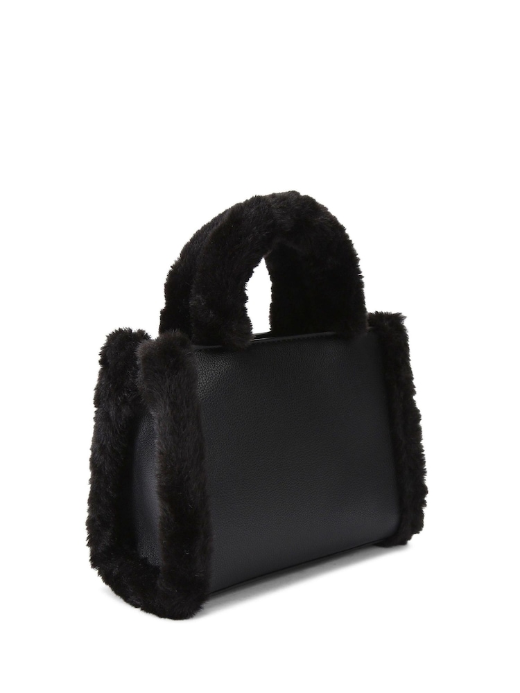 Carvela Frame Micro Faux Fur Black Bag - Image 2 of 4