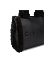 Carvela Frame Micro Faux Fur Black Bag - Image 4 of 4