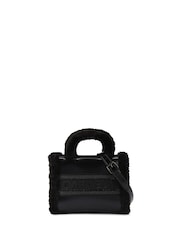 Carvela Frame Micro Faux Fur Black Bag - Image 2 of 5