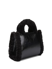 Carvela Frame Micro Faux Fur Black Bag - Image 3 of 5