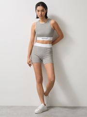 Reiss Grey Melange Sophia McLaren F1 Team Ribbed Boxer Shorts - Image 1 of 7