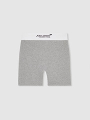 Reiss Grey Melange Sophia McLaren F1 Team Ribbed Boxer Shorts - Image 2 of 7