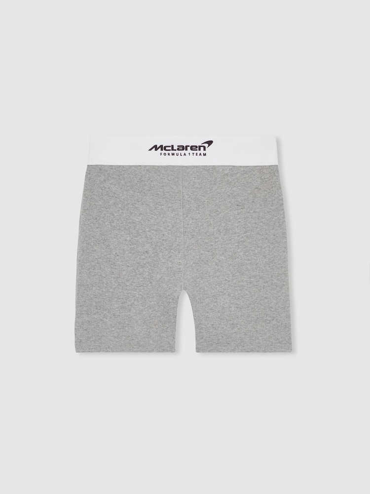 Reiss Grey Melange Sophia McLaren F1 Team Ribbed Boxer Shorts - Image 2 of 7