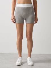 Reiss Grey Melange Sophia McLaren F1 Team Ribbed Boxer Shorts - Image 3 of 7