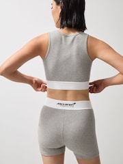 Reiss Grey Melange Sophia McLaren F1 Team Ribbed Boxer Shorts - Image 4 of 7