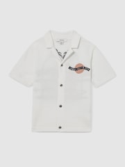 Reiss Mykos Cotton Destination Embroidery Knit Shirt - Imagen 2 de 4