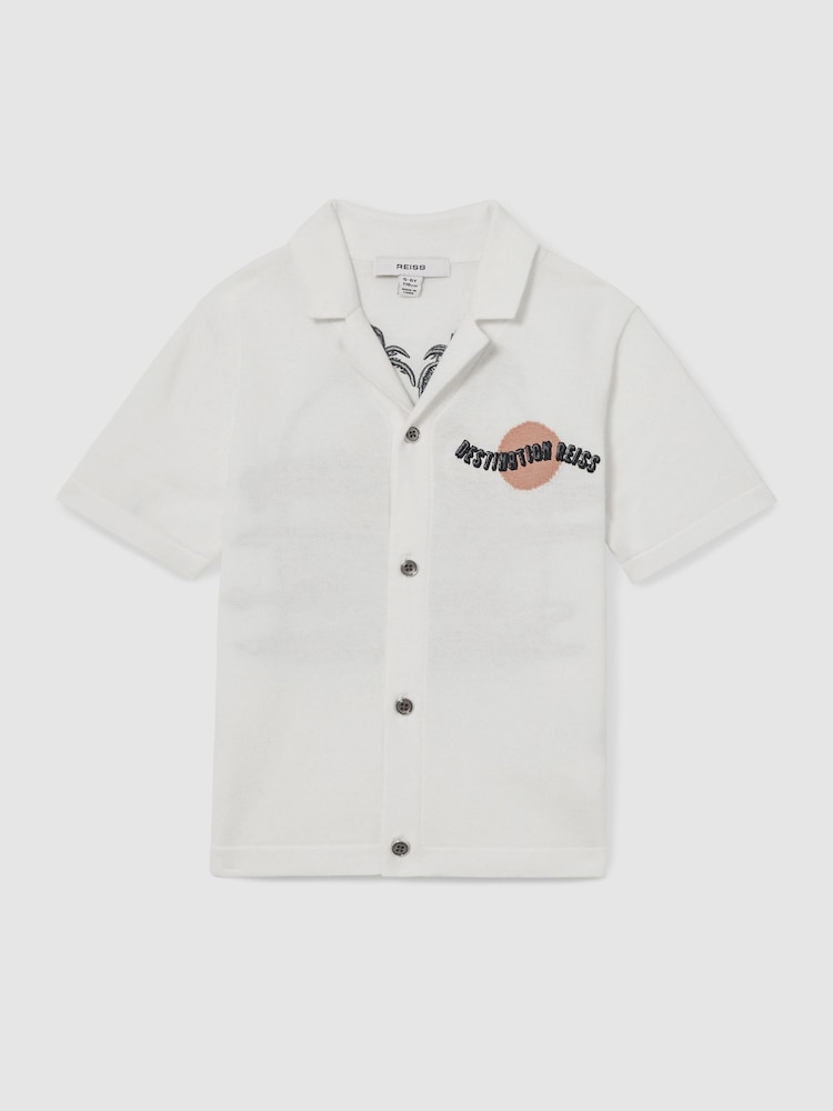 Reiss Mykos Cotton Destination Embroidery Knit Shirt - Imagen 2 de 4