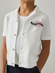 Reiss Mykos Cotton Destination Embroidery Knit Shirt - Imagen 3 de 4