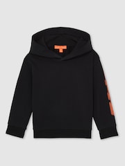Reiss Black Zak 3-9 yrs Unisex Fit McLaren F1 Team Cotton Logo Hoodie - Image 2 of 7