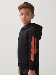 Reiss Black Zak 3-9 yrs Unisex Fit McLaren F1 Team Cotton Logo Hoodie - Image 3 of 7
