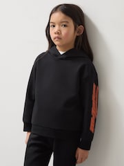Reiss Black Zak 3-9 yrs Unisex Fit McLaren F1 Team Cotton Logo Hoodie - Image 4 of 7