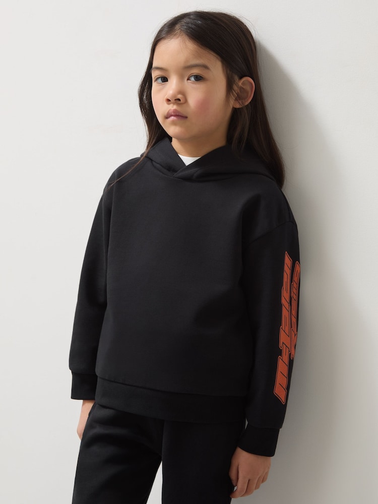 Reiss Black Zak 3-9 yrs Unisex Fit McLaren F1 Team Cotton Logo Hoodie - Image 4 of 7