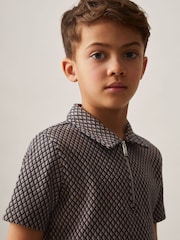 Polo con diseño de jacquard geométrico Baines de Reiss - Imagen 1 de 4