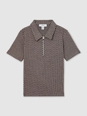 Polo con diseño de jacquard geométrico Baines de Reiss - Imagen 2 de 4