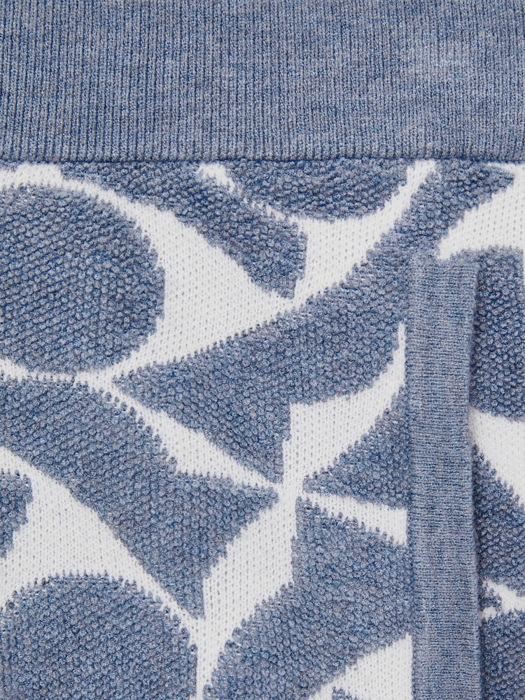 Zacht blauw/wit - Reiss Vounder Abstract-Pattern Towelling Shorts - Image 4 of 4
