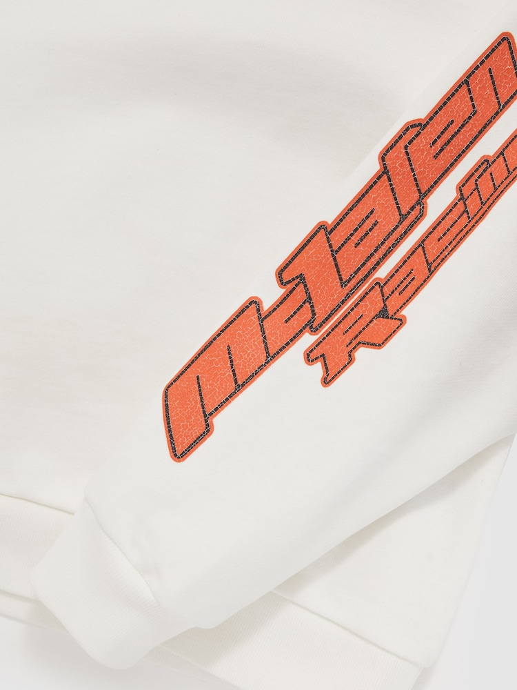 Blanco - Reiss Zak Unisex Fit McLaren F1 Team Cotton Logo Hoodie - Imagen 7 de 7