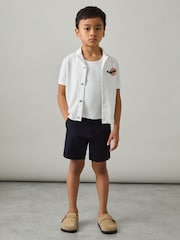 Reiss Mykos Cotton Destination Embroidery Knit Shirt - Imagen 2 de 4