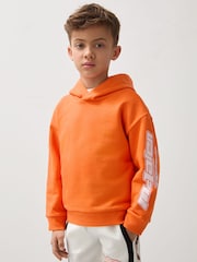 Reiss Orange Zak 3-9 yrs Unisex Fit McLaren F1 Team Cotton Logo Hoodie - Image 3 of 7