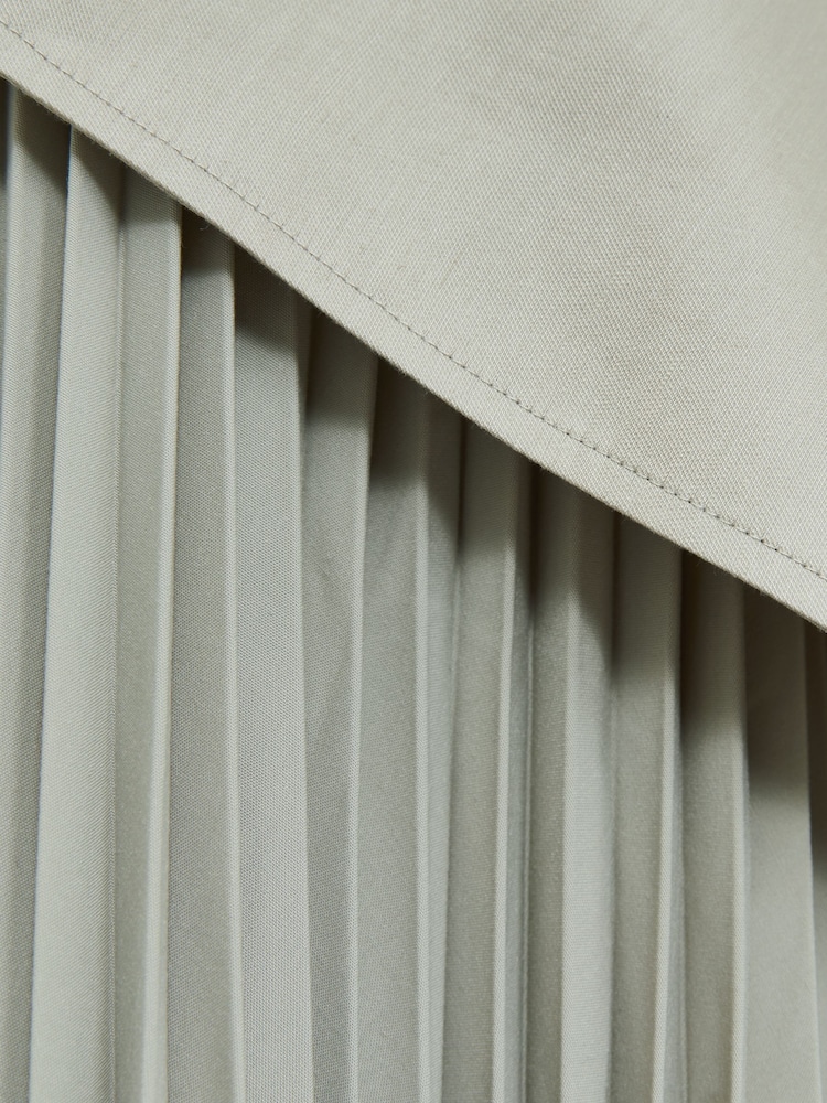 Acler Ellenbrook Wrap Maxi Stone Grey Dress with Pleated Skirt - Image 6 of 6