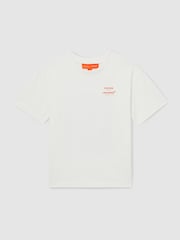 Blanco - Reiss District Unisex Fit McLaren F1 Team Tyre Oversized T-Shirt - Imagen 1 de 6