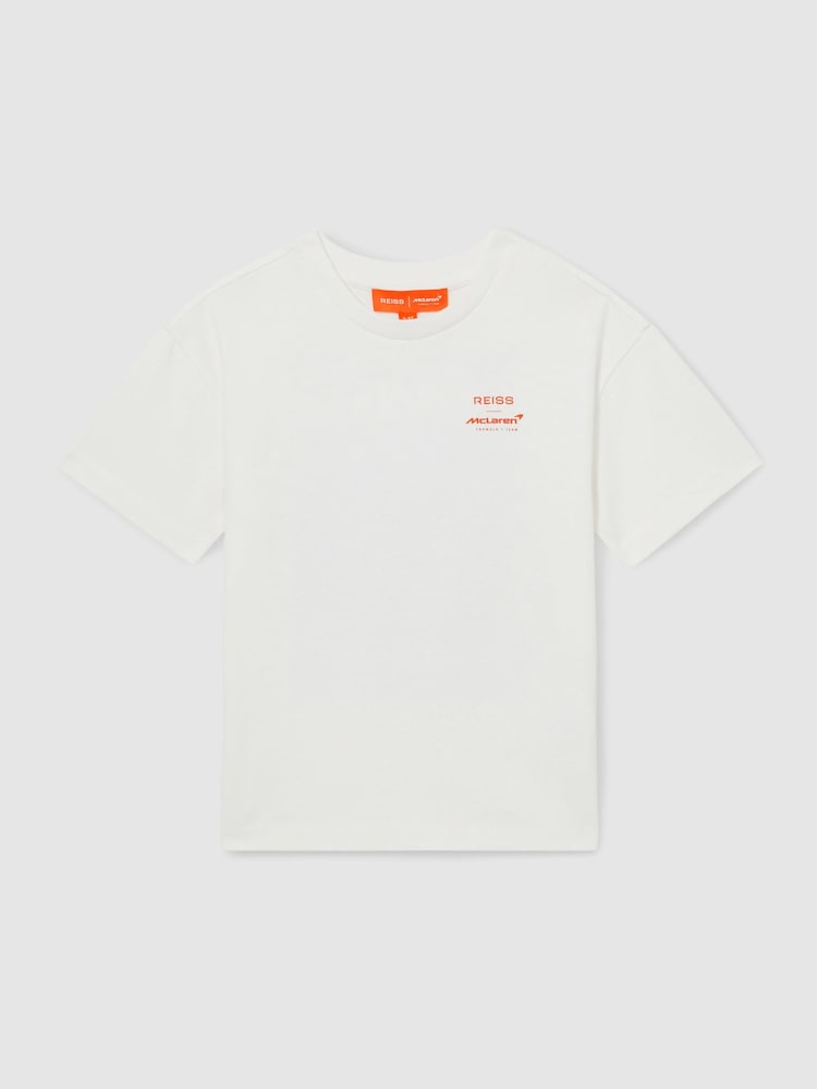 Blanco - Reiss District Unisex Fit McLaren F1 Team Tyre Oversized T-Shirt - Imagen 1 de 6
