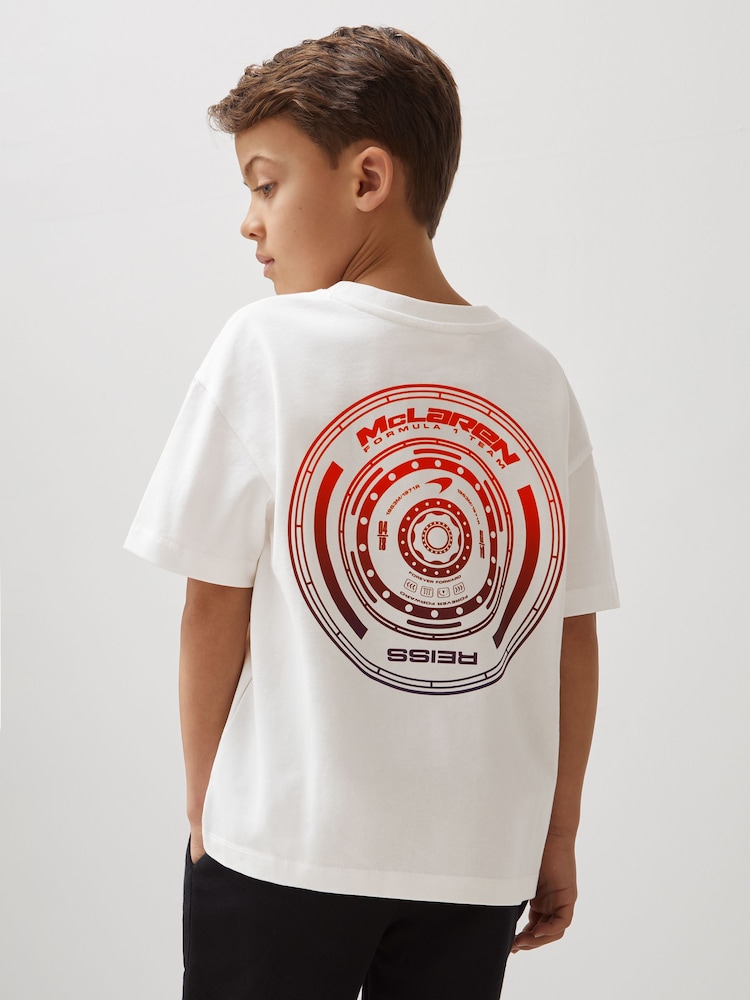 Blanco - Reiss District Unisex Fit McLaren F1 Team Tyre Oversized T-Shirt - Imagen 2 de 6