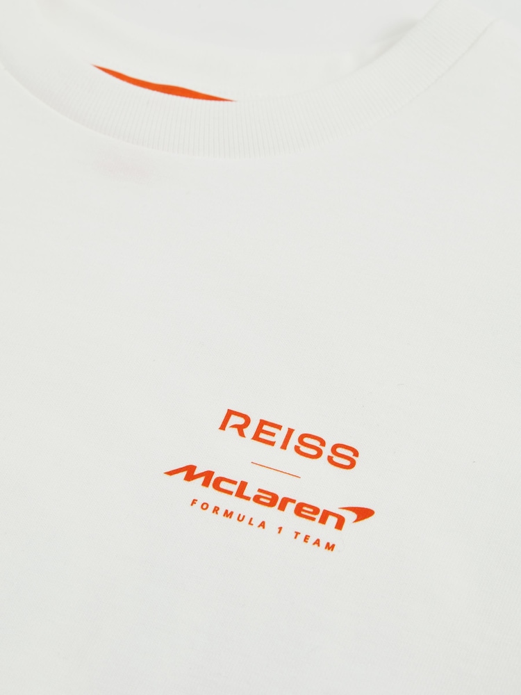 Reiss White District Unisex Fit McLaren F1 Team Tyre Oversized T-Shirt - Image 5 of 6